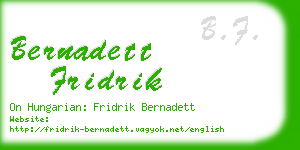 bernadett fridrik business card